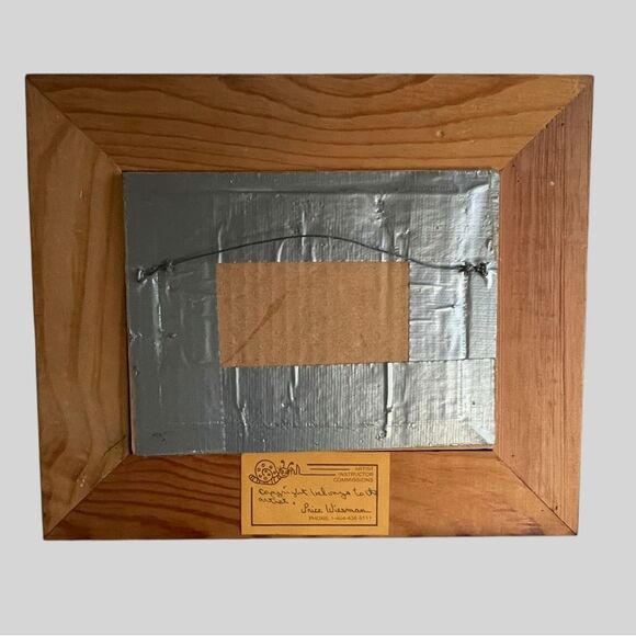 Vintage Signed Art Stone Mountain Covered Bridge 1980 Framed Wood - Picture 6 of 7